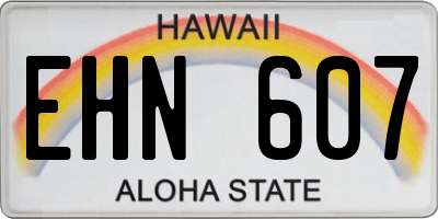 HI license plate EHN607