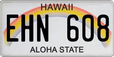 HI license plate EHN608