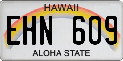 HI license plate EHN609