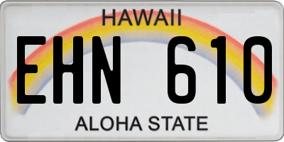 HI license plate EHN610