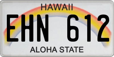 HI license plate EHN612