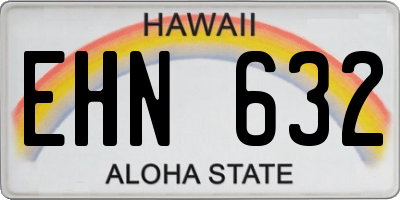 HI license plate EHN632