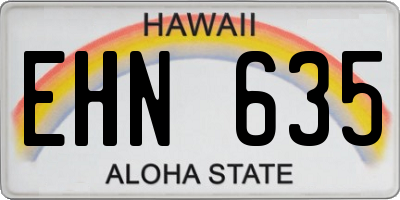 HI license plate EHN635