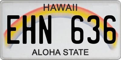 HI license plate EHN636