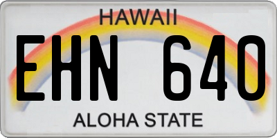 HI license plate EHN640