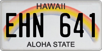 HI license plate EHN641