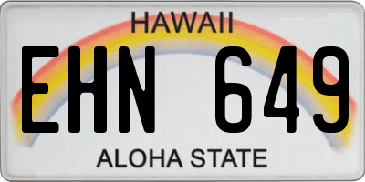 HI license plate EHN649