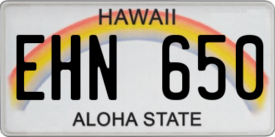 HI license plate EHN650