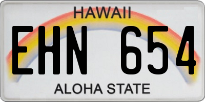 HI license plate EHN654