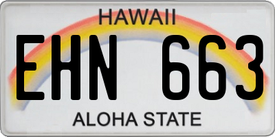 HI license plate EHN663