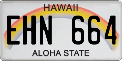 HI license plate EHN664