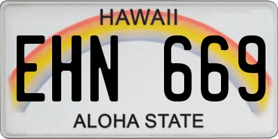 HI license plate EHN669