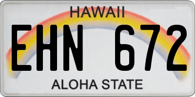 HI license plate EHN672