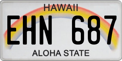 HI license plate EHN687