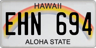 HI license plate EHN694