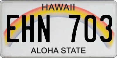 HI license plate EHN703