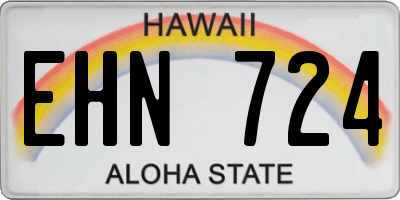 HI license plate EHN724