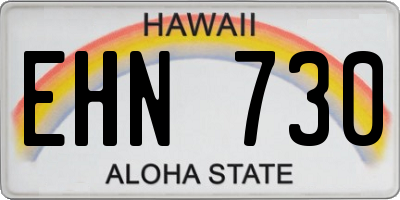 HI license plate EHN730