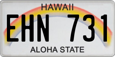 HI license plate EHN731