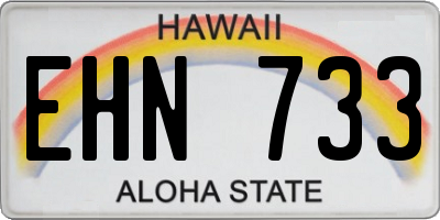 HI license plate EHN733