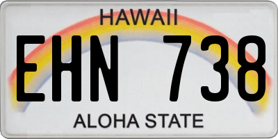 HI license plate EHN738