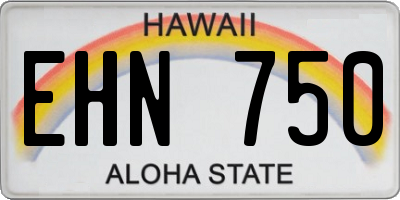 HI license plate EHN750