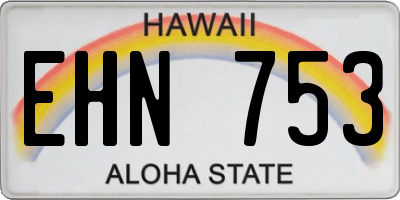 HI license plate EHN753