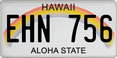 HI license plate EHN756