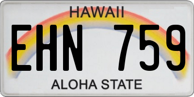 HI license plate EHN759