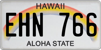 HI license plate EHN766