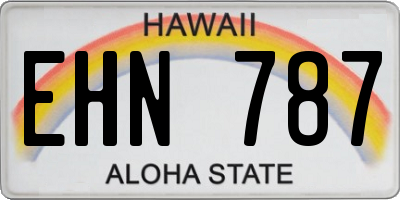 HI license plate EHN787