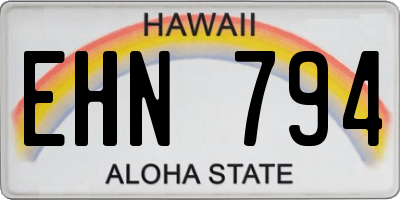 HI license plate EHN794