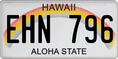 HI license plate EHN796
