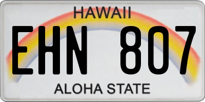 HI license plate EHN807