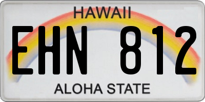 HI license plate EHN812