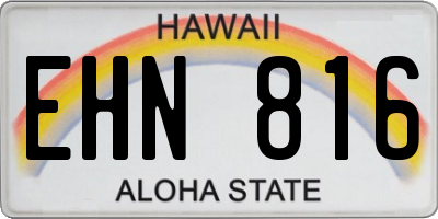 HI license plate EHN816