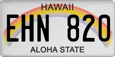 HI license plate EHN820