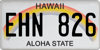 HI license plate EHN826