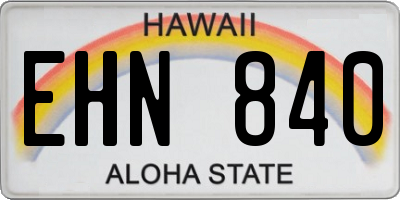 HI license plate EHN840