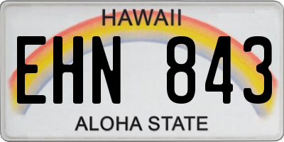 HI license plate EHN843