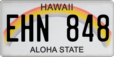 HI license plate EHN848