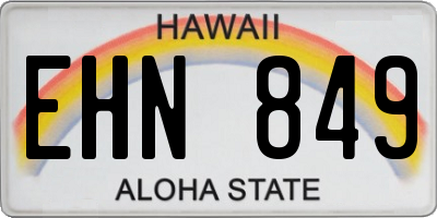 HI license plate EHN849