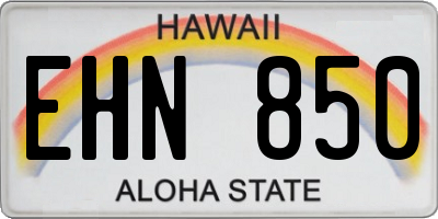HI license plate EHN850