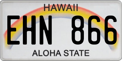 HI license plate EHN866