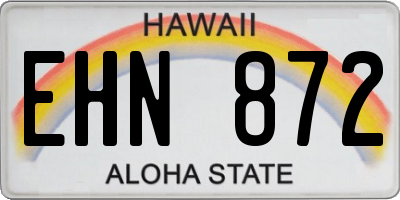 HI license plate EHN872