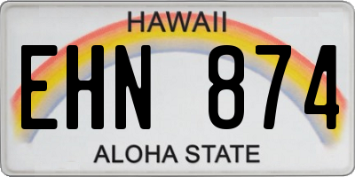 HI license plate EHN874