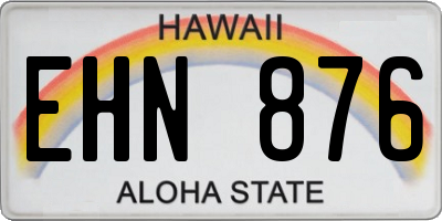 HI license plate EHN876