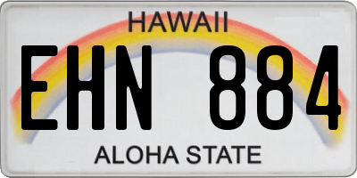 HI license plate EHN884