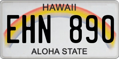 HI license plate EHN890