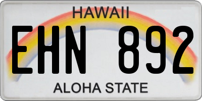 HI license plate EHN892